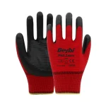 Beybi Kırmızı PN5 Zebra Polyester Örme Nitril Eldiven