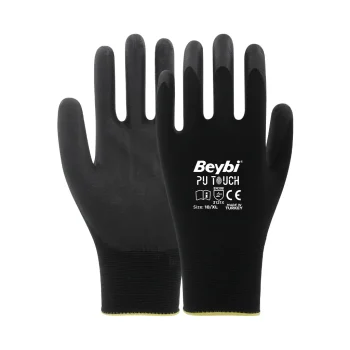 Beybi Siyah Pu Touch Poliüretan Kaplı Polyester Örme Eldiven NO: 11/XXL