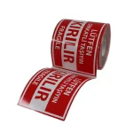 Dikkat Kırılır Baskılı Rulo Barkod Etiketi